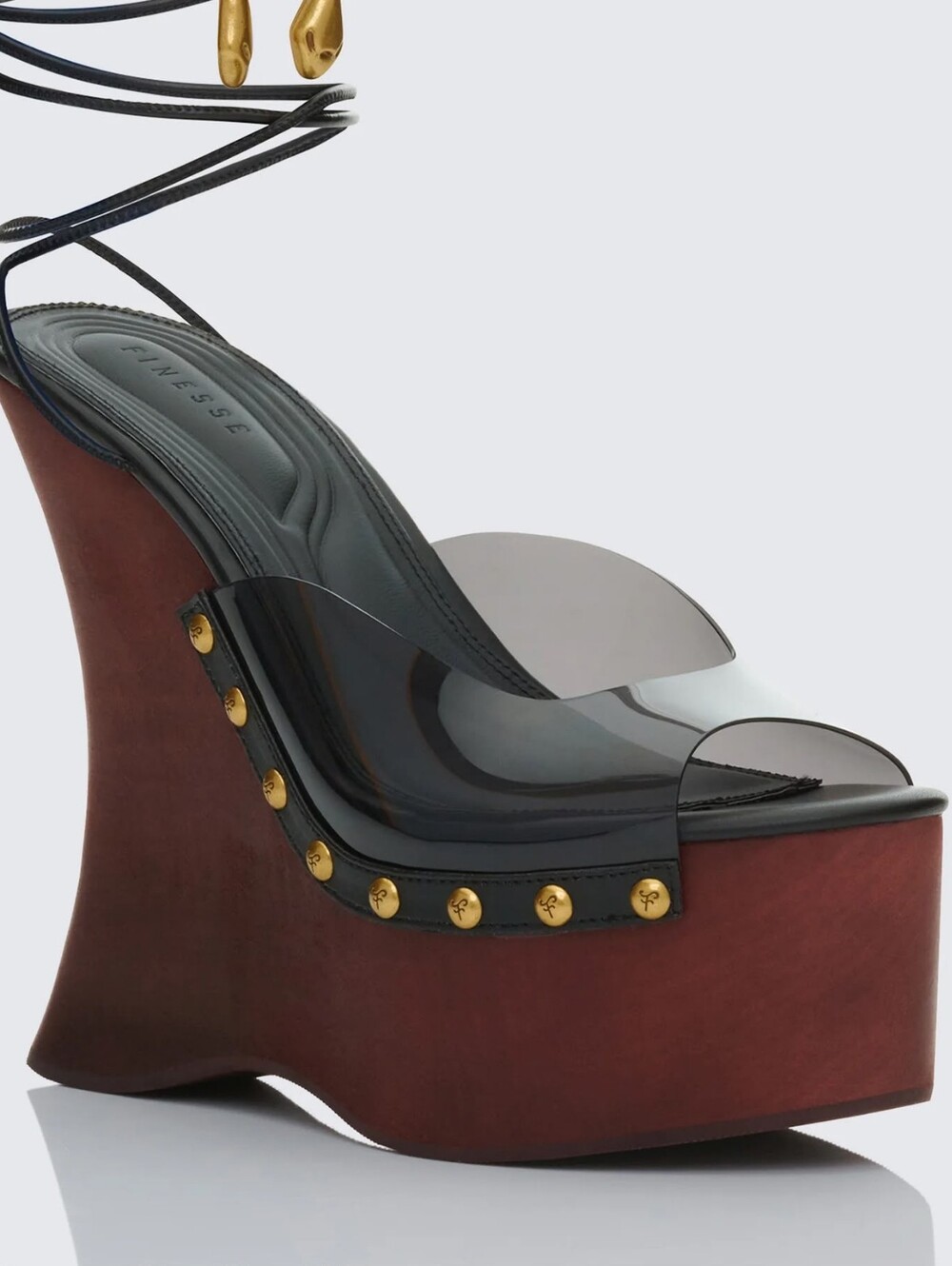 Finesse Arwa Black Perspex Wedges/Size11/NWB/MSRP $129